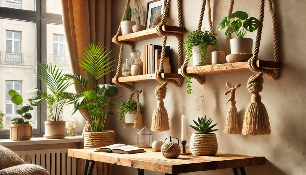 How to make hanging rope shelves