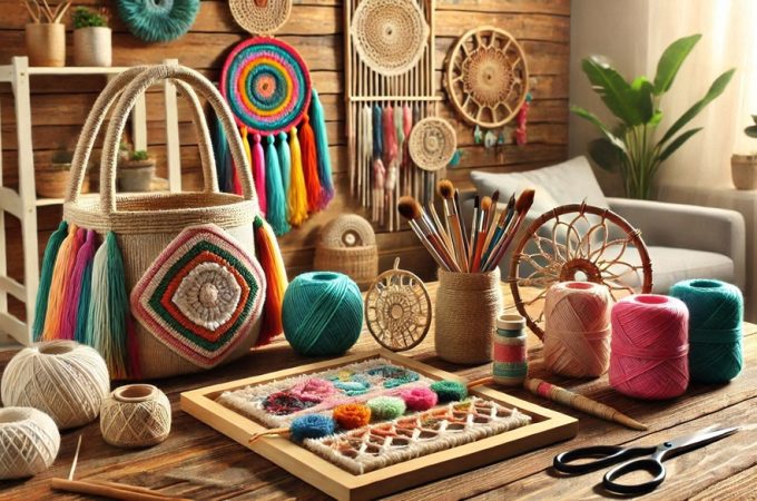 Handmade crafts with jute rope