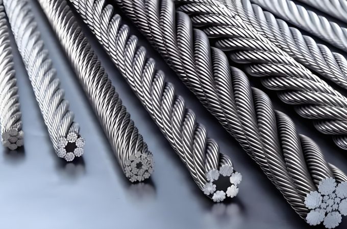 What is the most widely used material for wire rope?