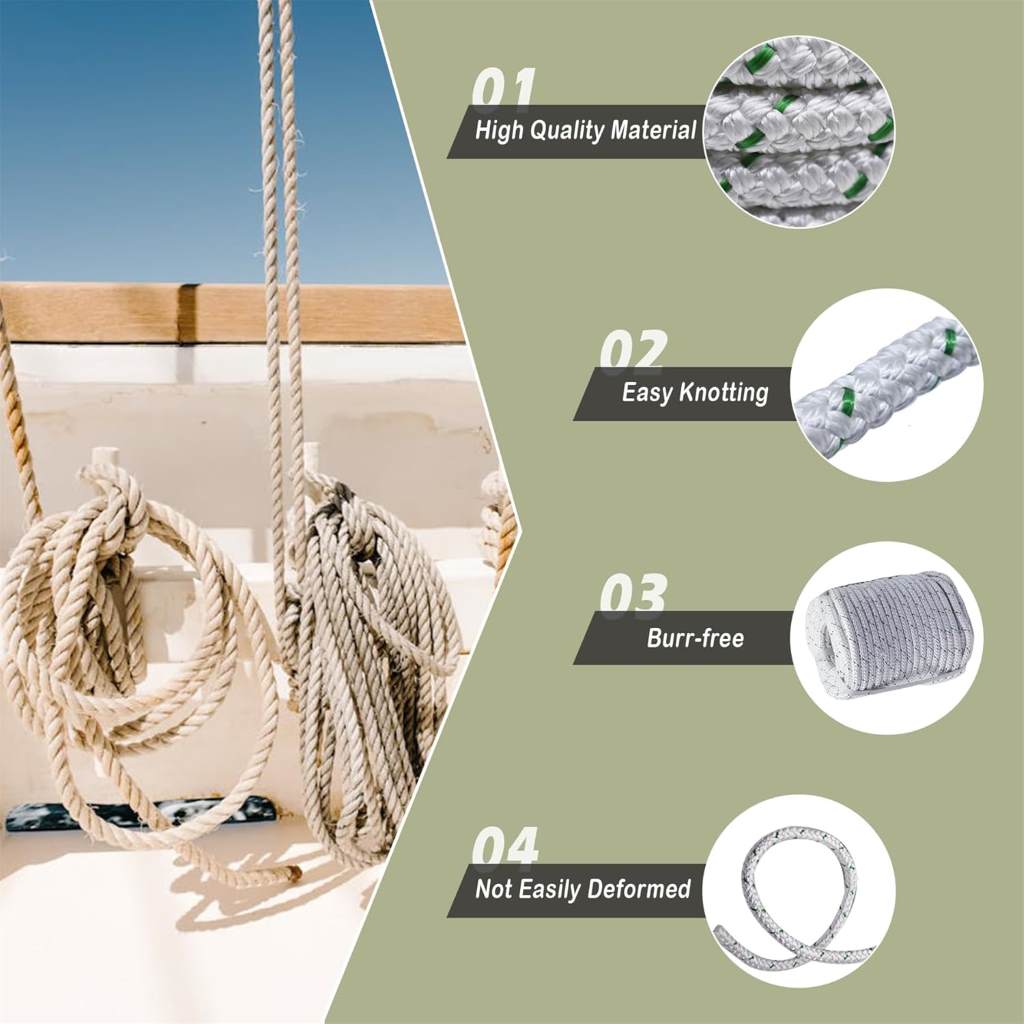 Heavy-duty 3/8 inch braided bull rope rolled neatly, designed for arborist use
