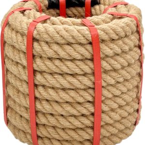Strong 50-ft hemp rope from Chmentnanza displayed for heavy-duty outdoor and craft applications.