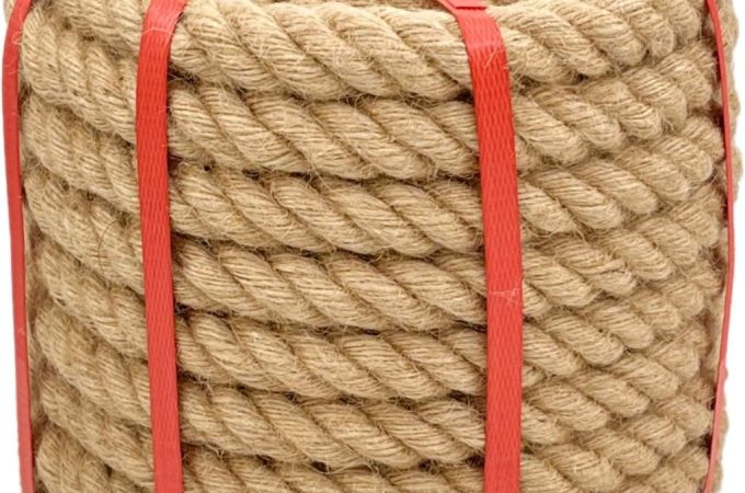 Strong 50-ft hemp rope from Chmentnanza displayed for heavy-duty outdoor and craft applications.