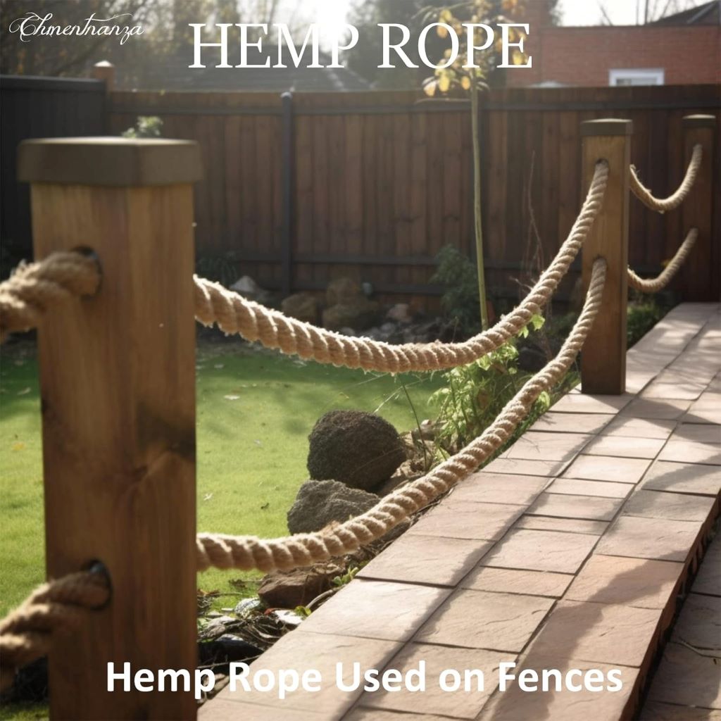 Close-up of durable beige Chmentnanza hemp rope, ideal for tug of war, swings, hunting, and crafts.