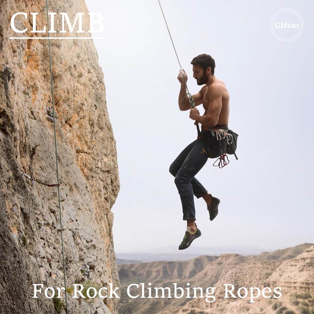 White 150ft polyester rope showcasing braided durability for climbing and pulling trees.