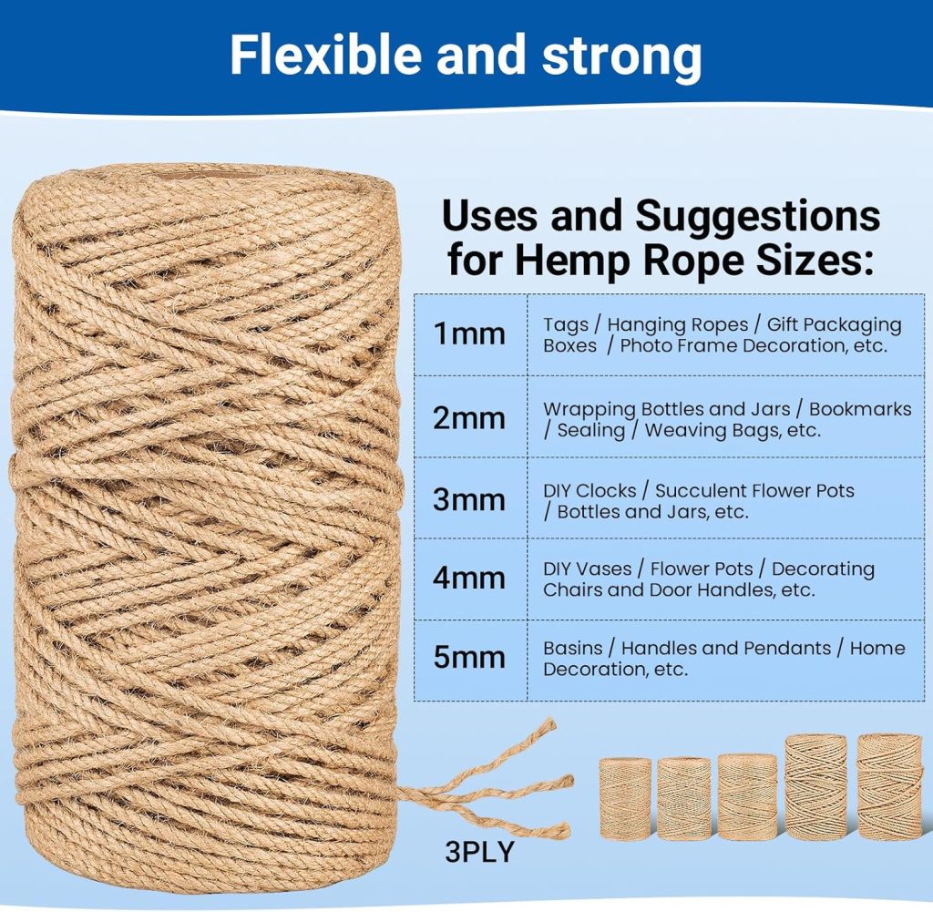 DimiGlobal natural jute twine in bulk, brown color, used for crafts and gardening.