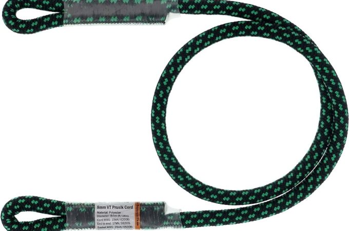 30” and 45” GM Climbing Prusik Swen eye-to-eye pre-sewn cord arranged for outdoor climbing setup.