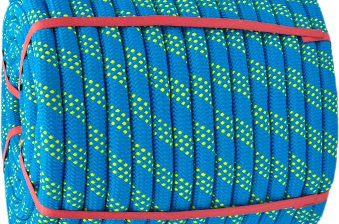 Glfcai 3/4 inch x 200 ft blue bull rope, polyester braided arborist rope for tree climbing and pulling