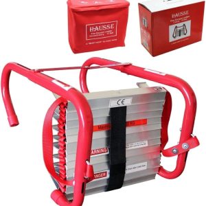 Home safety setup with the Hausse 13ft fire escape ladder, highlighting ease of deployment in emergencies.