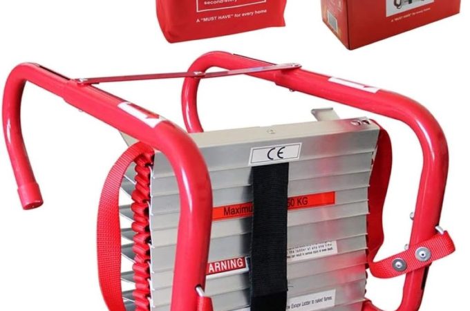 Home safety setup with the Hausse 13ft fire escape ladder, highlighting ease of deployment in emergencies.
