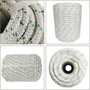 Labworkauto 3/8 inch arborist bull rope with 4800 lbs breaking strength, 200 ft length, braided polyester