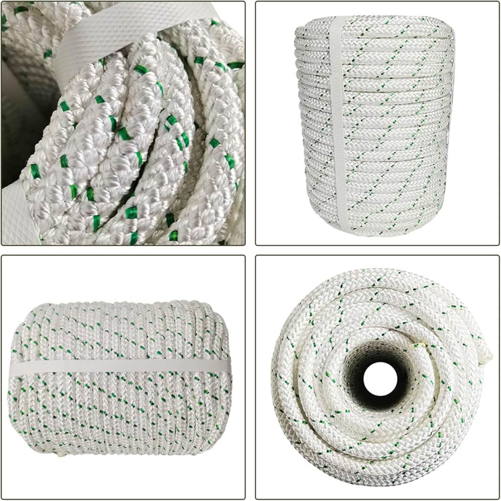Labworkauto 3/8 inch arborist bull rope with 4800 lbs breaking strength, 200 ft length, braided polyester