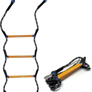 Mvbouresu 4-step heavy-duty boat rope ladder for safe and easy boarding.