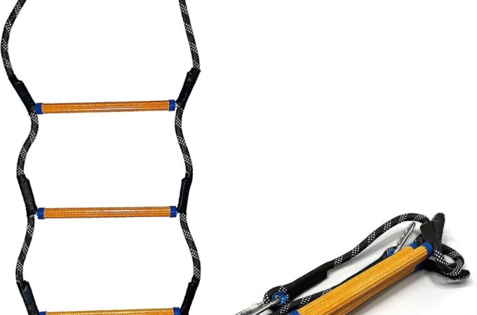 Mvbouresu 4-step heavy-duty boat rope ladder for safe and easy boarding.