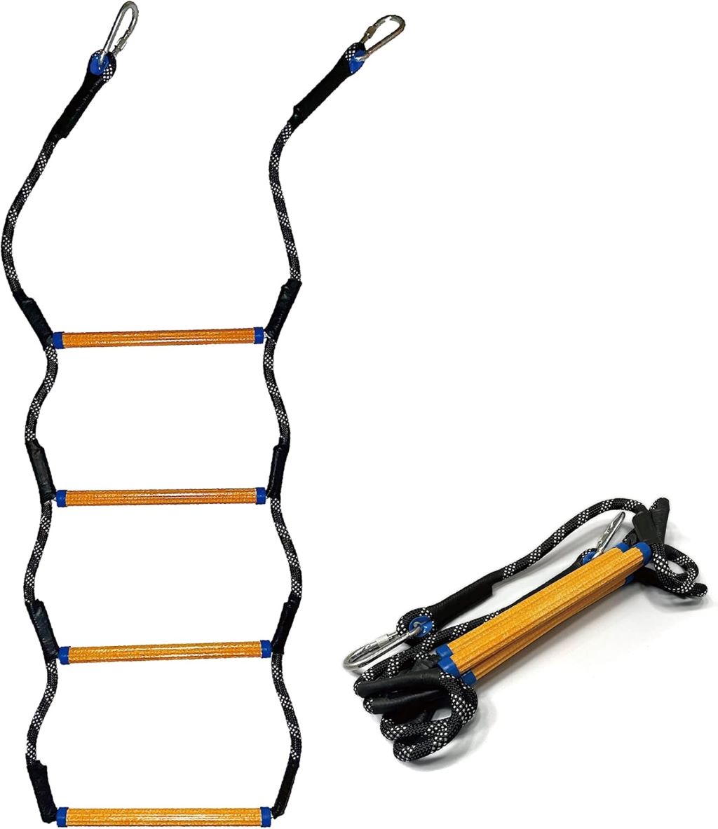 Mvbouresu 4-step heavy-duty boat rope ladder for safe and easy boarding.