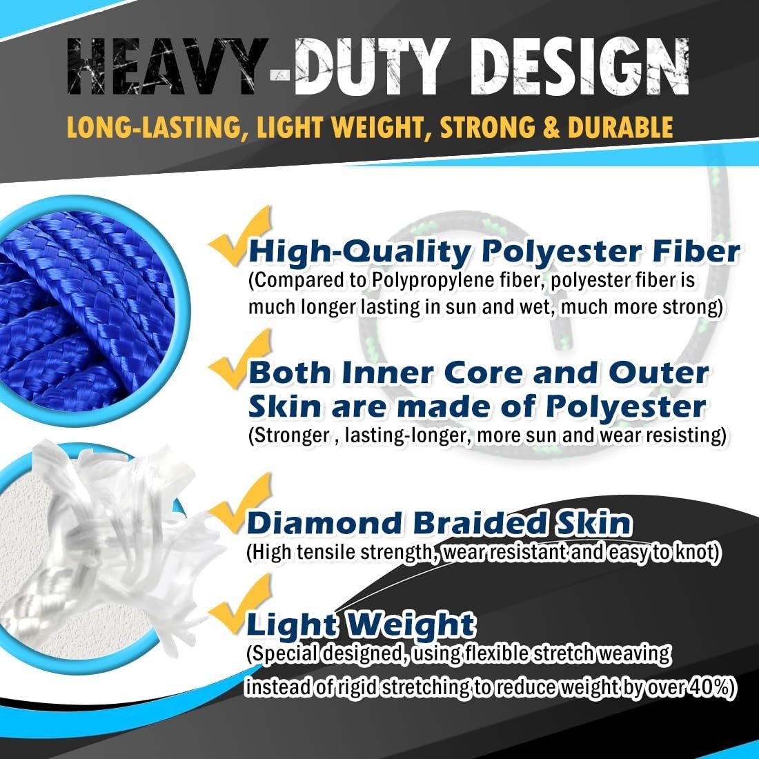 Durable 90 ft white rope with 7mm thickness – ideal for pulling, swinging, knotting, and versatile outdoor or household use.
