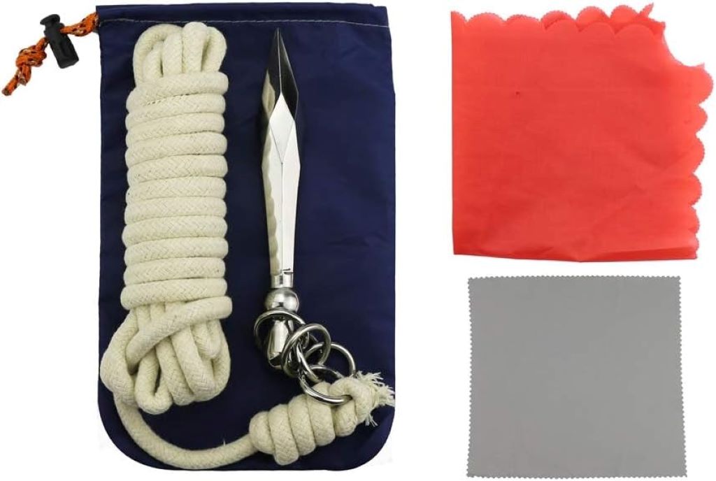 Close-up of PHYSKOW rope dart meteor hammer highlighting durable rope and cushioned ball for martial arts training.