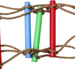 Rainbow Craft 6.6FT ninja rope ladder for kids’ climbing and obstacle courses.