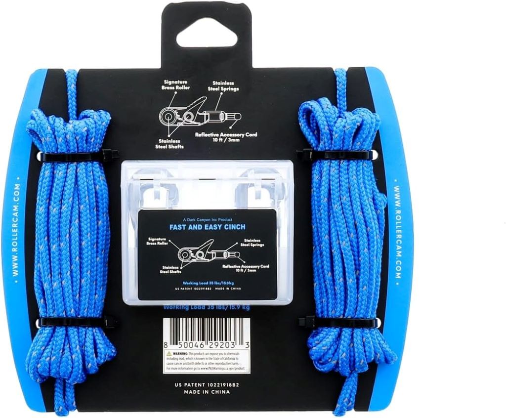 Cord and rope tightening tool with Rollercam technology, designed for secure cinching and easy adjustment.Close-up of a cinching tool featuring Rollercam technology, highlighted in an honest review for outdoor and utility use.