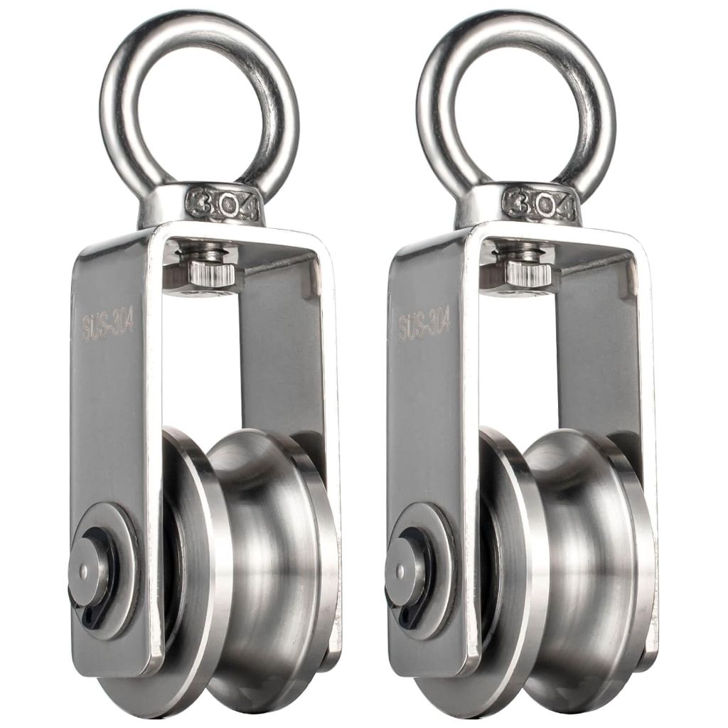 SHINICO 2-pack rope pulleys for versatile use in fitness, laundry, and lifting systems
