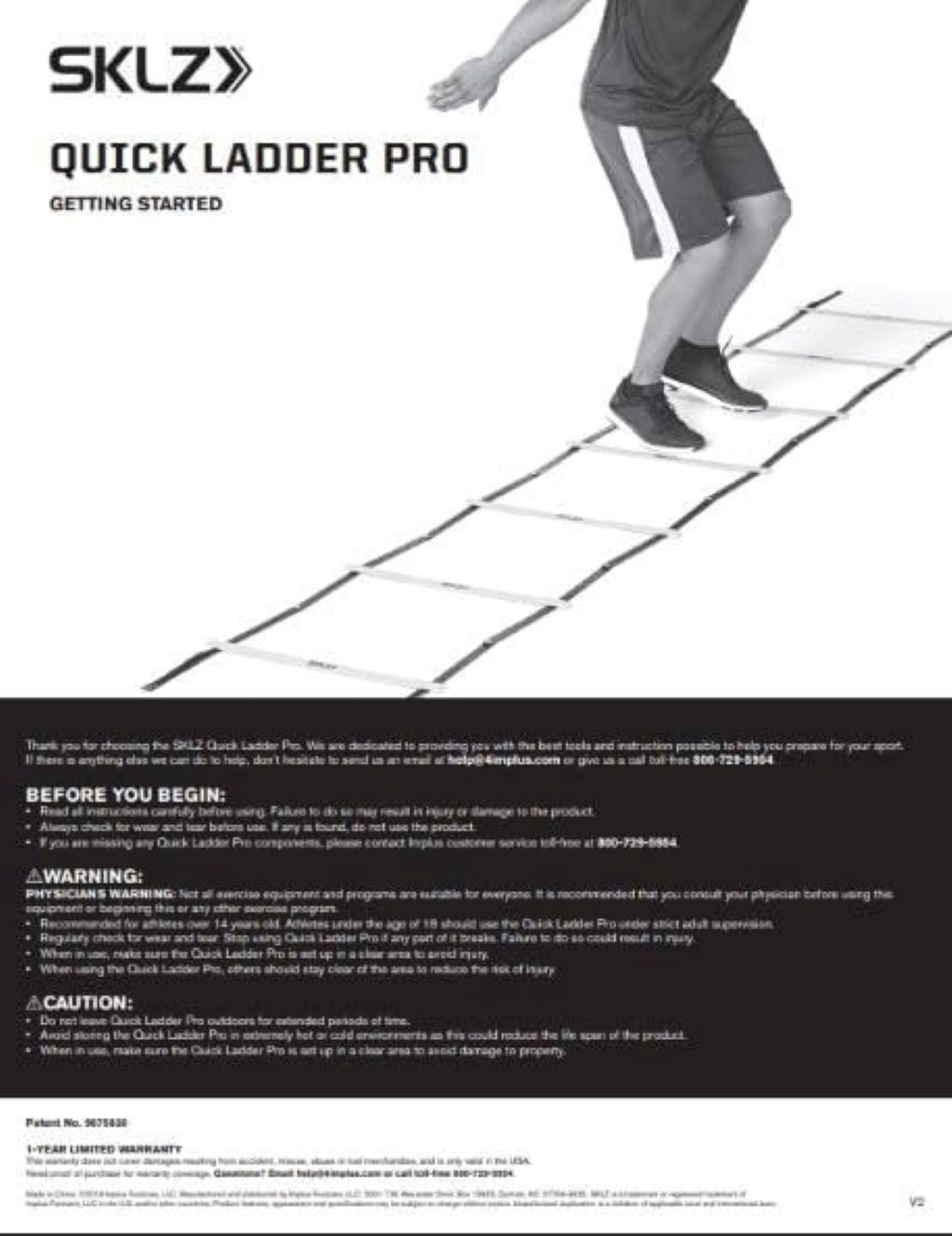Close-up of SKLZ Speed Ladder showing durable rungs and setup for agility training.