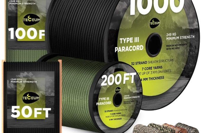 TECEUM 5/32" paracord rope – 1000-foot durable nylon cord for camping, survival, crafting, and outdoor gear, with honest reviews.