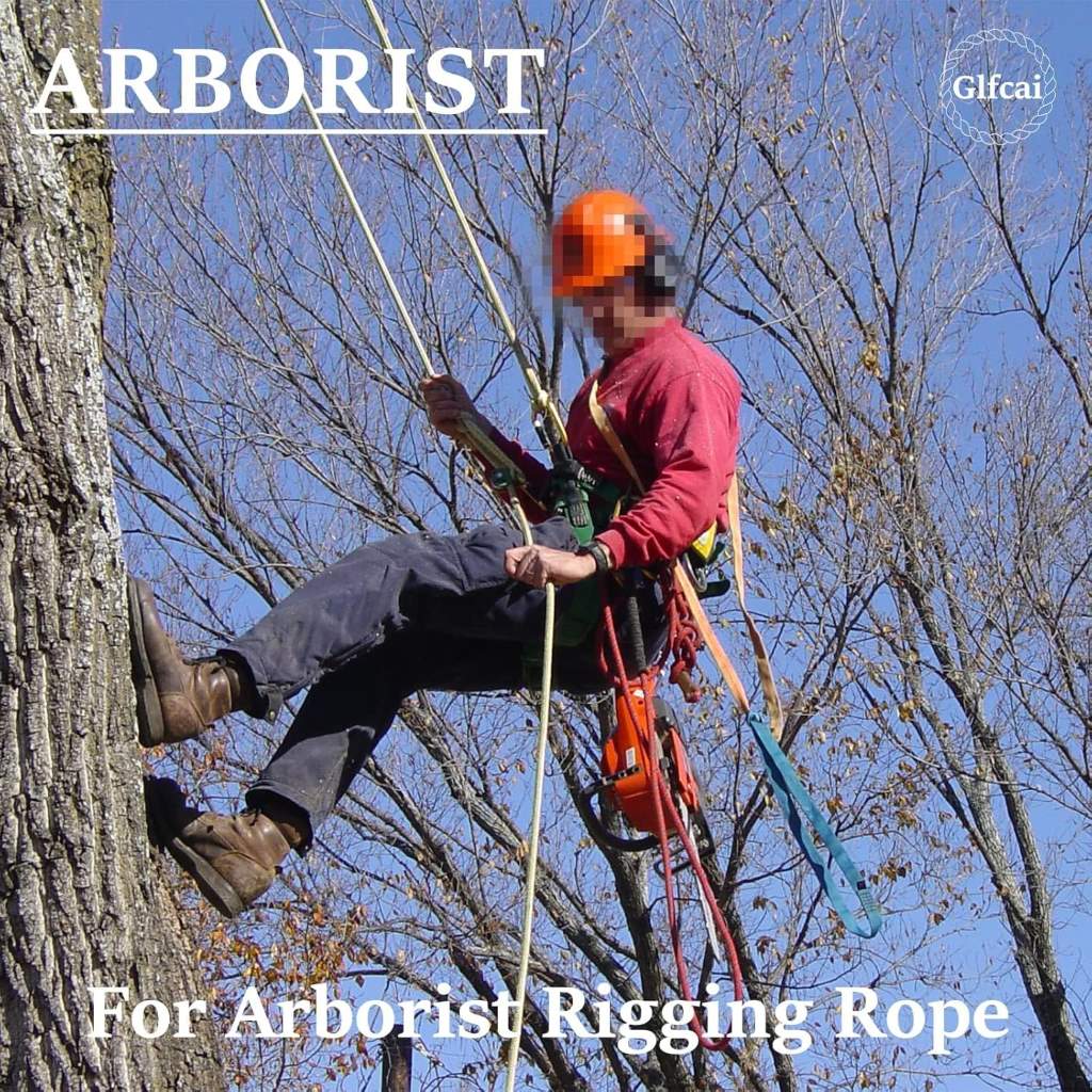 Heavy-duty 48-strand climbing rope in blue, ideal for arborists, nautical rigging, and rope swings