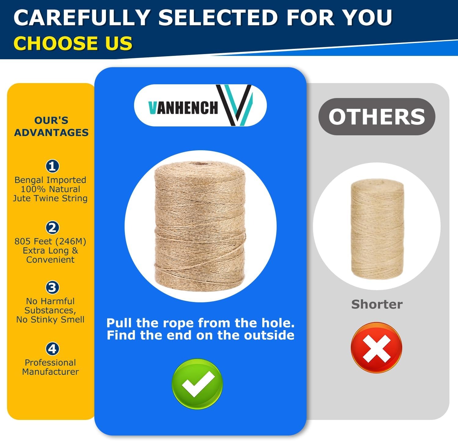 Eco-friendly Vanhench jute twine roll with 805 feet of natural fiber – featured in honest reviews and expert tips for everyday use.