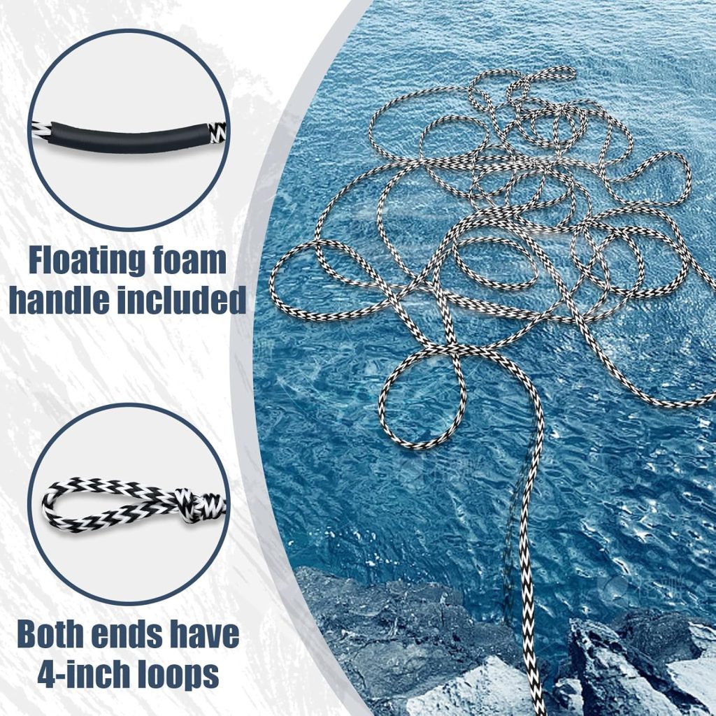Vortexain 60ft boat tow rope with durable floating design for towable tubes and watersports