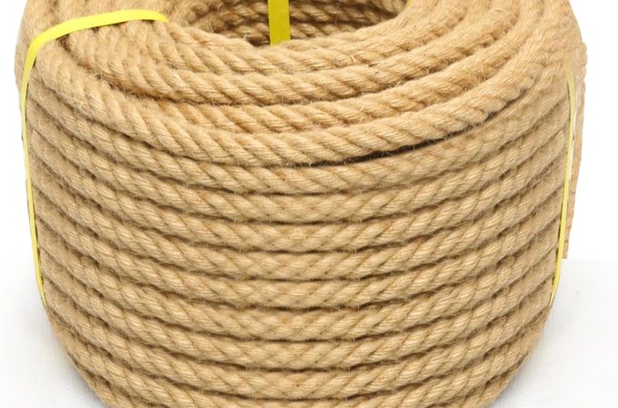 XINSHUNCAN 200ft heavy duty natural hemp rope, thick twisted jute rope suitable for crafts, gardening, and outdoor use