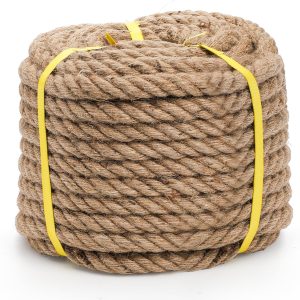 ZENFUN 3/4-inch x 98-foot hemp Manila rope, thick natural jute fiber, suitable for crafts, outdoor use, nautical décor, and heavy-duty tying.