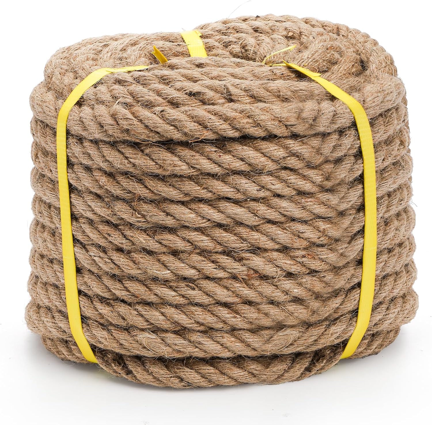 ZENFUN 3/4-inch x 98-foot hemp Manila rope, thick natural jute fiber, suitable for crafts, outdoor use, nautical décor, and heavy-duty tying.