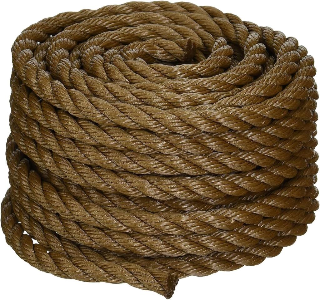 Koch 5011635 twisted polypropylene rope, 1/2 inch by 50 feet, brown heavy-duty outdoor use