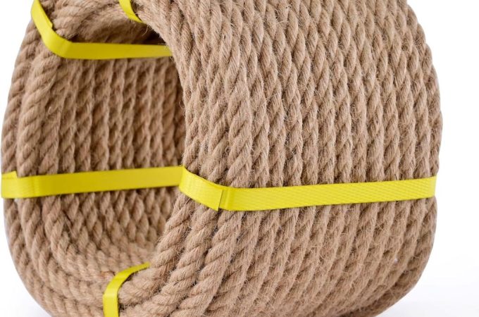MKMJ 1/2 inch x 100Ft natural jute hemp rope for swings, crafts, hammocks, and outdoor heavy duty use
