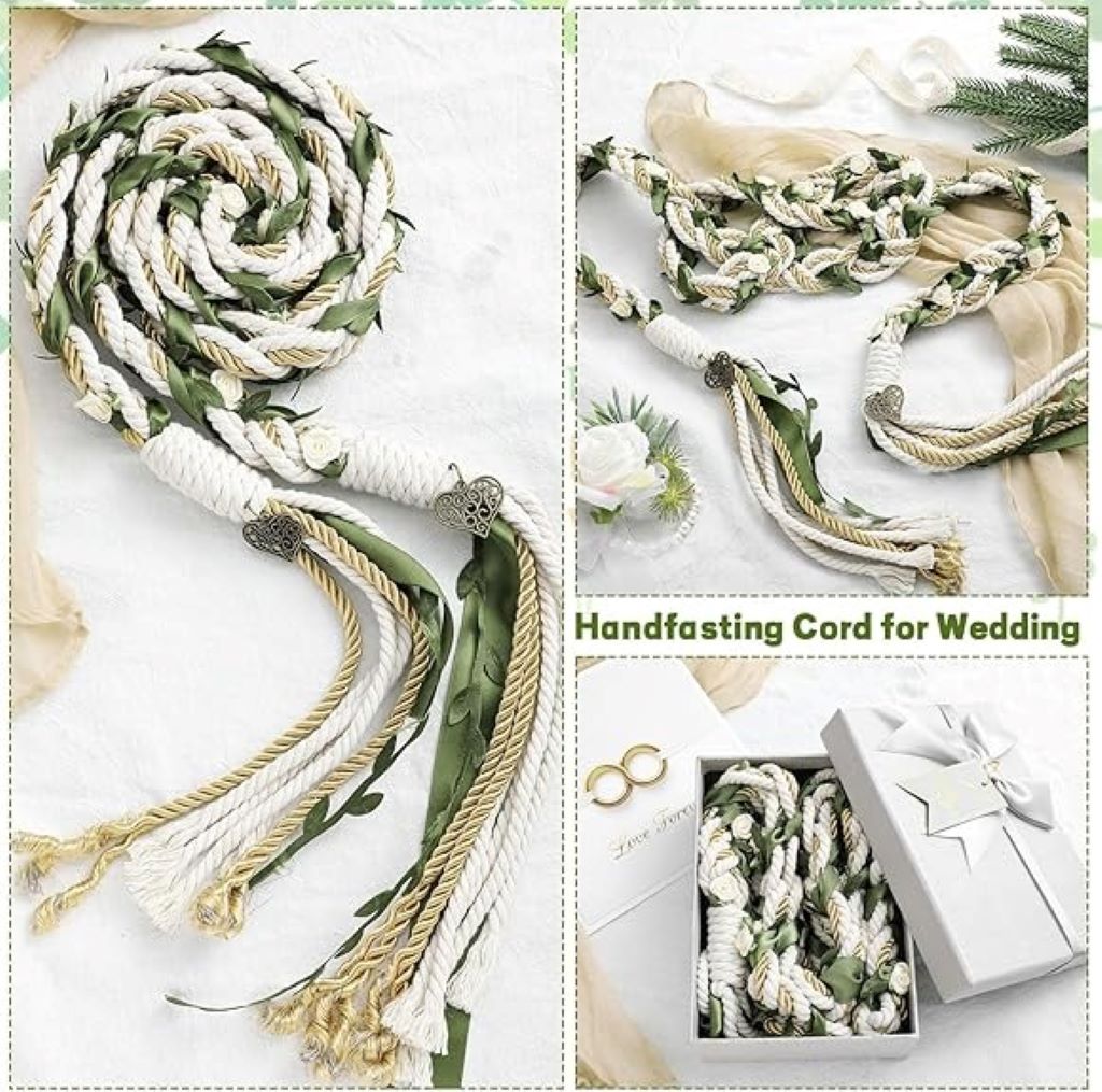 Traditional Catholic wedding lasso lazos cord with rustic design