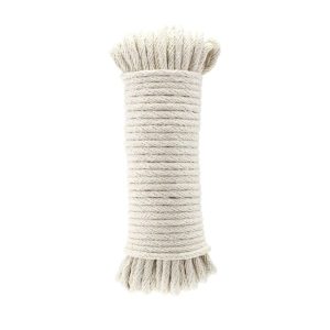 Amazon Basics natural cotton braided rope, 50ft, ideal for DIY, crafts, and indoor/outdoor projects.