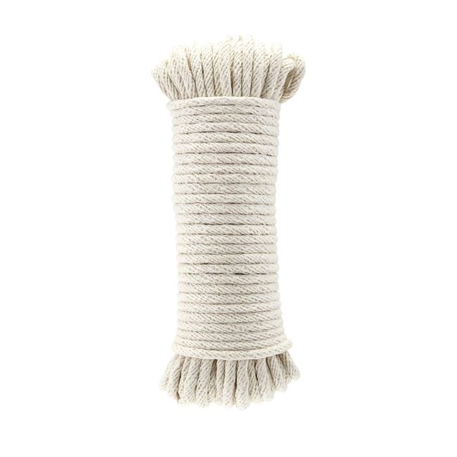 Amazon Basics natural cotton braided rope, 50ft, ideal for DIY, crafts, and indoor/outdoor projects.