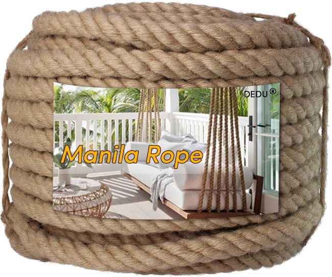 DEDU 1-inch x 100-foot treated Manila rope for docks and outdoor use.