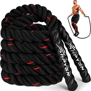HPYGN weighted jump rope designed for strength training and full-body workouts
