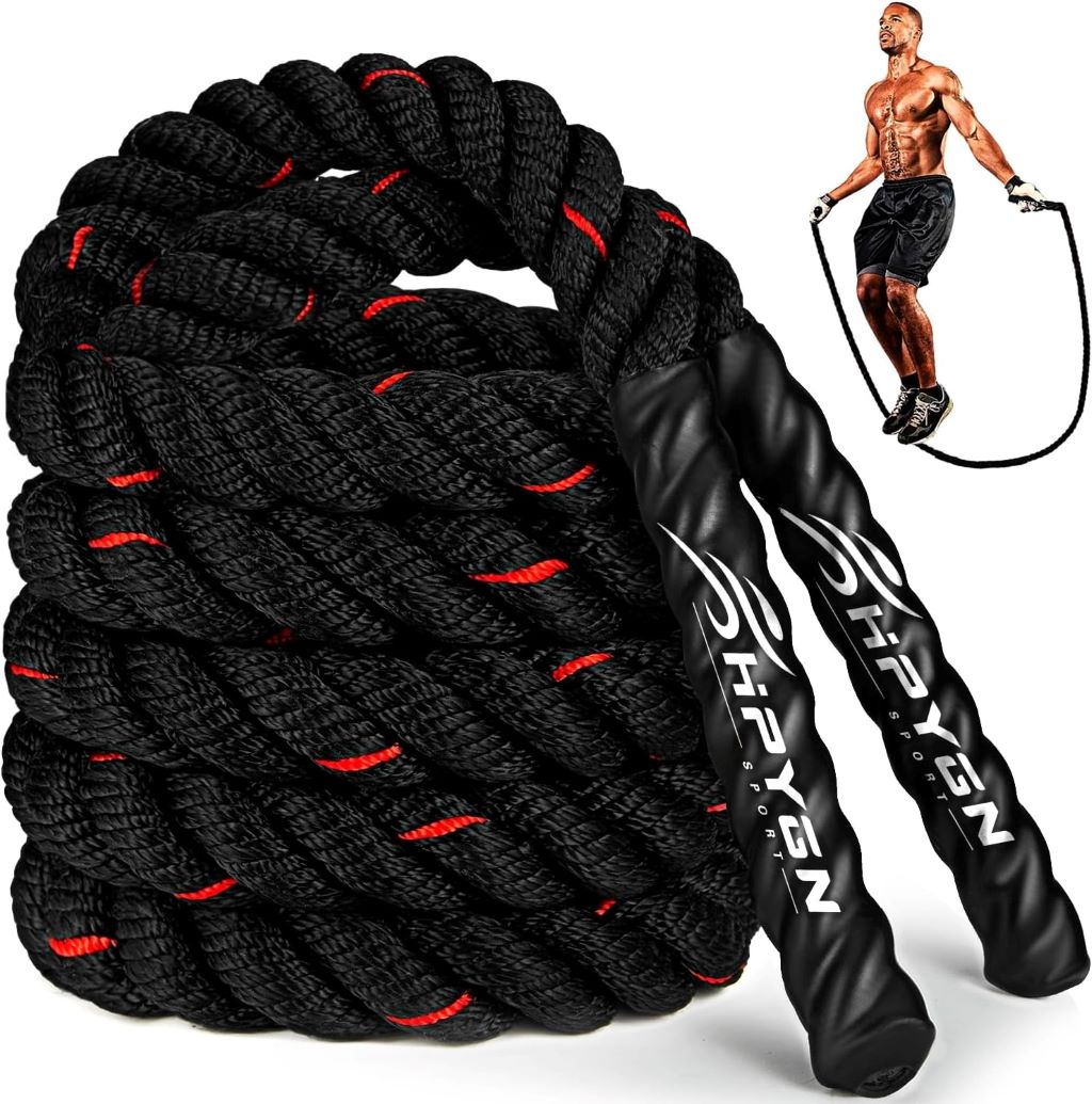 HPYGN weighted jump rope designed for strength training and full-body workouts