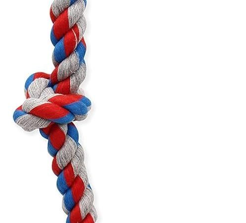 Mammoth Flossy Chews Rope Tug toy made of durable cotton-poly for dogs