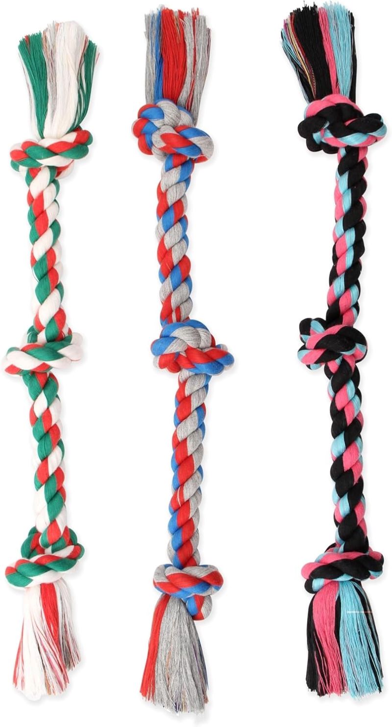 Colorful Mammoth Flossy Chews dog toy designed for tugging and chewing