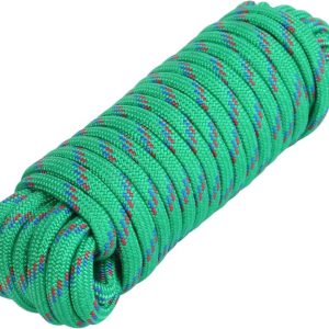 MaxxHaul 50227 3/8-inch x 50-ft diamond braided rope in multicolor, strong and weather-resistant