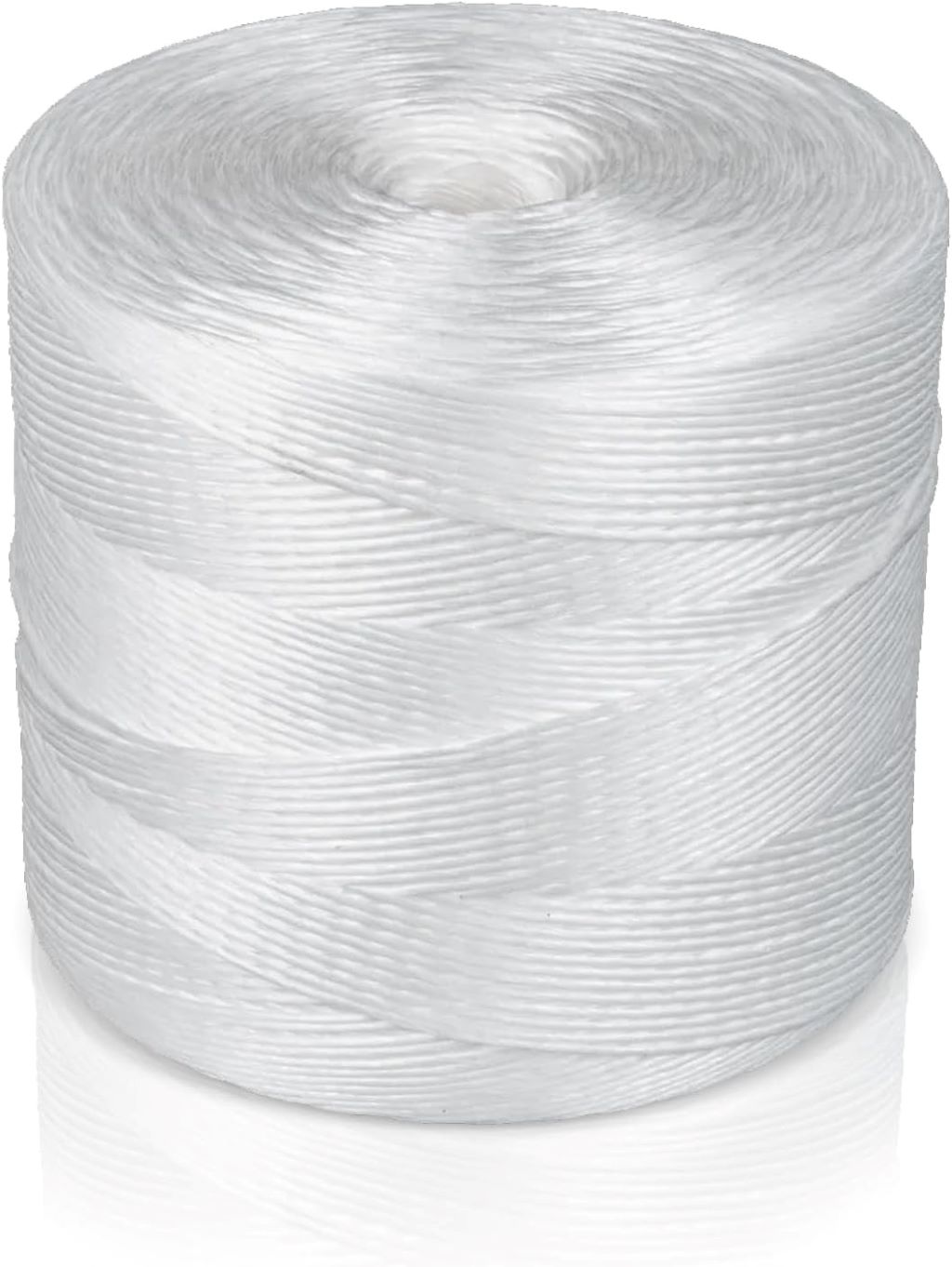 Parkway 6300 Ft white tomato twine supporting tall, healthy tomato plants in a garden.