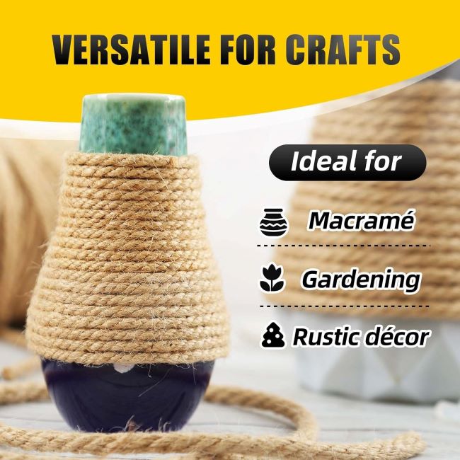Thick, durable 8MM Radix jute twine for heavy-duty DIY and craft use.