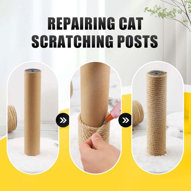 Radix 50FT natural jute rope, ideal for cat scratching posts, gardening, and craft projects.