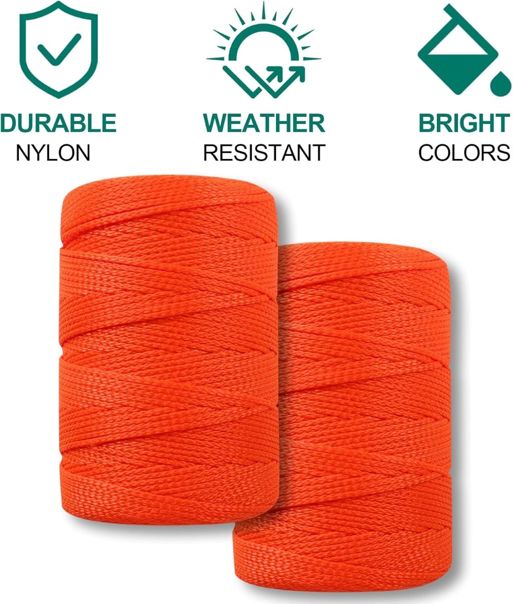 Strong orange construction twine roll, Romeda Mason Line #18, 500 feet long