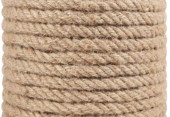 RooPeem 50FT heavy-duty hemp and Manila rope for crafts, gardening, and home projects.