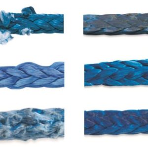 Cross-section of a rope showing internal fiber damage not visible outside.