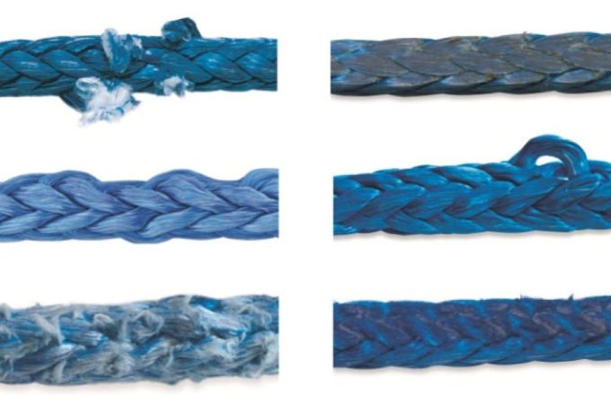 Cross-section of a rope showing internal fiber damage not visible outside.