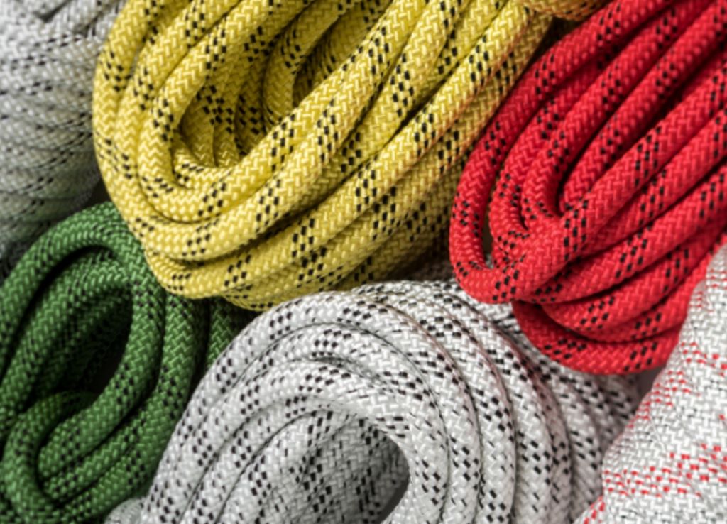 Close-up of nautical ropes on a vessel maintained for long-term use.